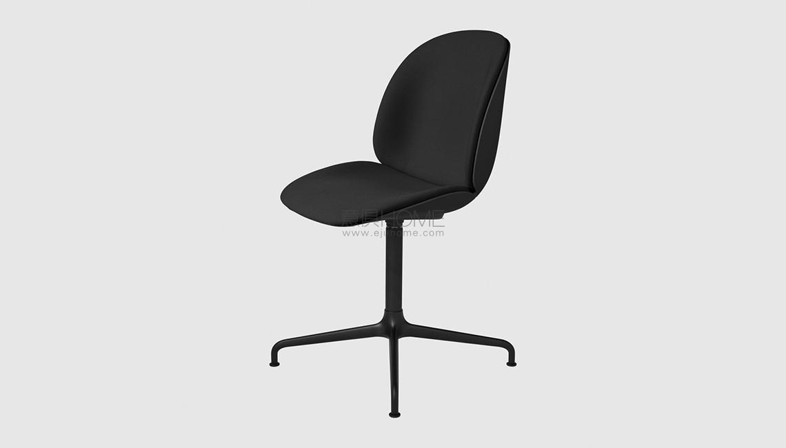 Beetle Dining Chair - Front Upholstered - Casted Swivel base椅子