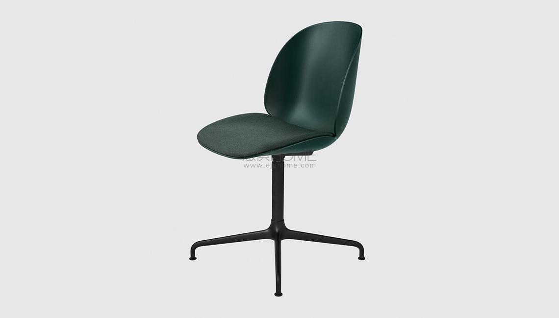 Beetle Dining Chair - Seat Upholstered - Casted Swivel base椅子