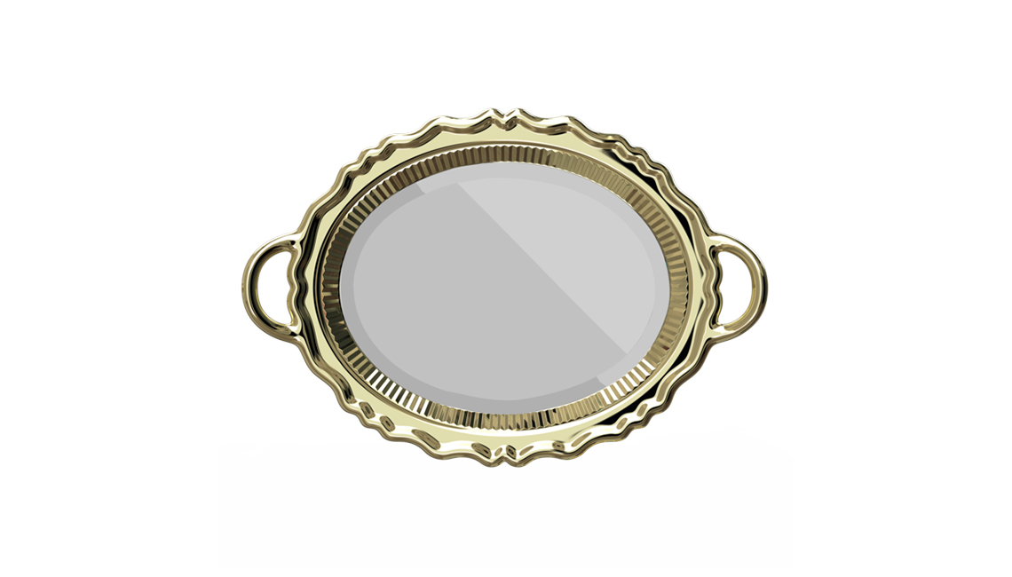 PLATEAU MIROIR METAL FINISH镜子